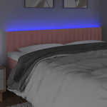 Rózsaszín bársony LED-es fejtámla 160x5x78/88 cm 3