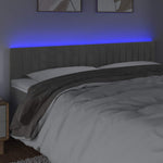 Világosszürke bársony LED-es fejtámla 180x5x78/88 cm 3