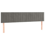 Világosszürke bársony LED-es fejtámla 200x5x78/88 cm 4