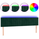 Sötétzöld bársony LED-es fejtámla 200x5x78/88 cm 2