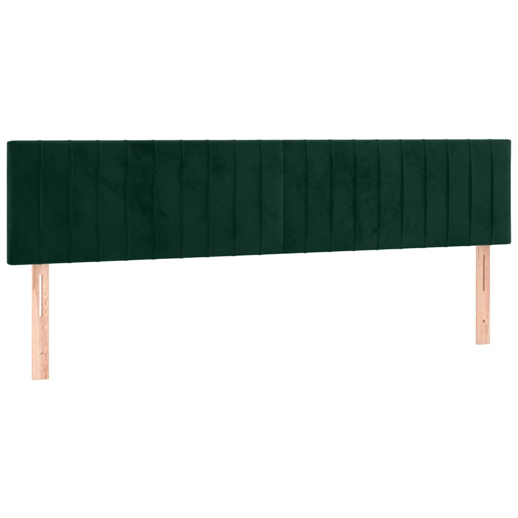 Sötétzöld bársony LED-es fejtámla 200x5x78/88 cm 4