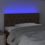 Sötétbarna szövet LED-es fejtámla 90 x 7 x 78/88 cm 3