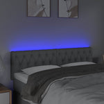 Világosszürke szövet LED-es fejtámla 160x7x78/88 cm 3
