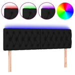 Fekete szövet LED-es fejtámla 160x7x78/88 cm 2
