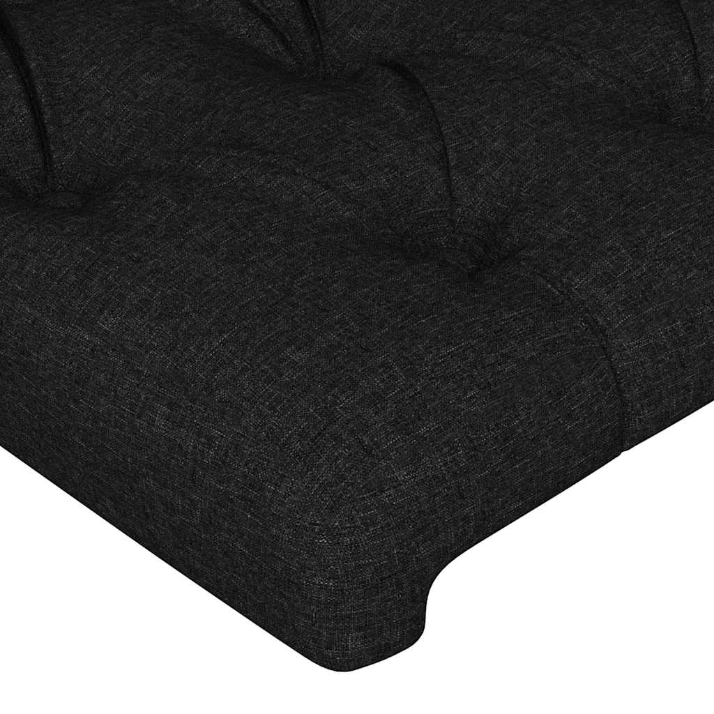 Fekete szövet LED-es fejtámla 160x7x78/88 cm 5
