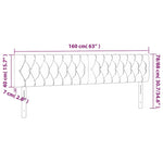 Fekete szövet LED-es fejtámla 160x7x78/88 cm 6
