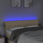 Krémszínű szövet LED-es fejtámla 160x7x78/88 cm 3