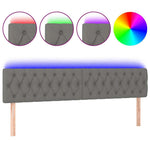 Sötétszürke szövet LED-es fejtámla 180x7x78/88 cm 2