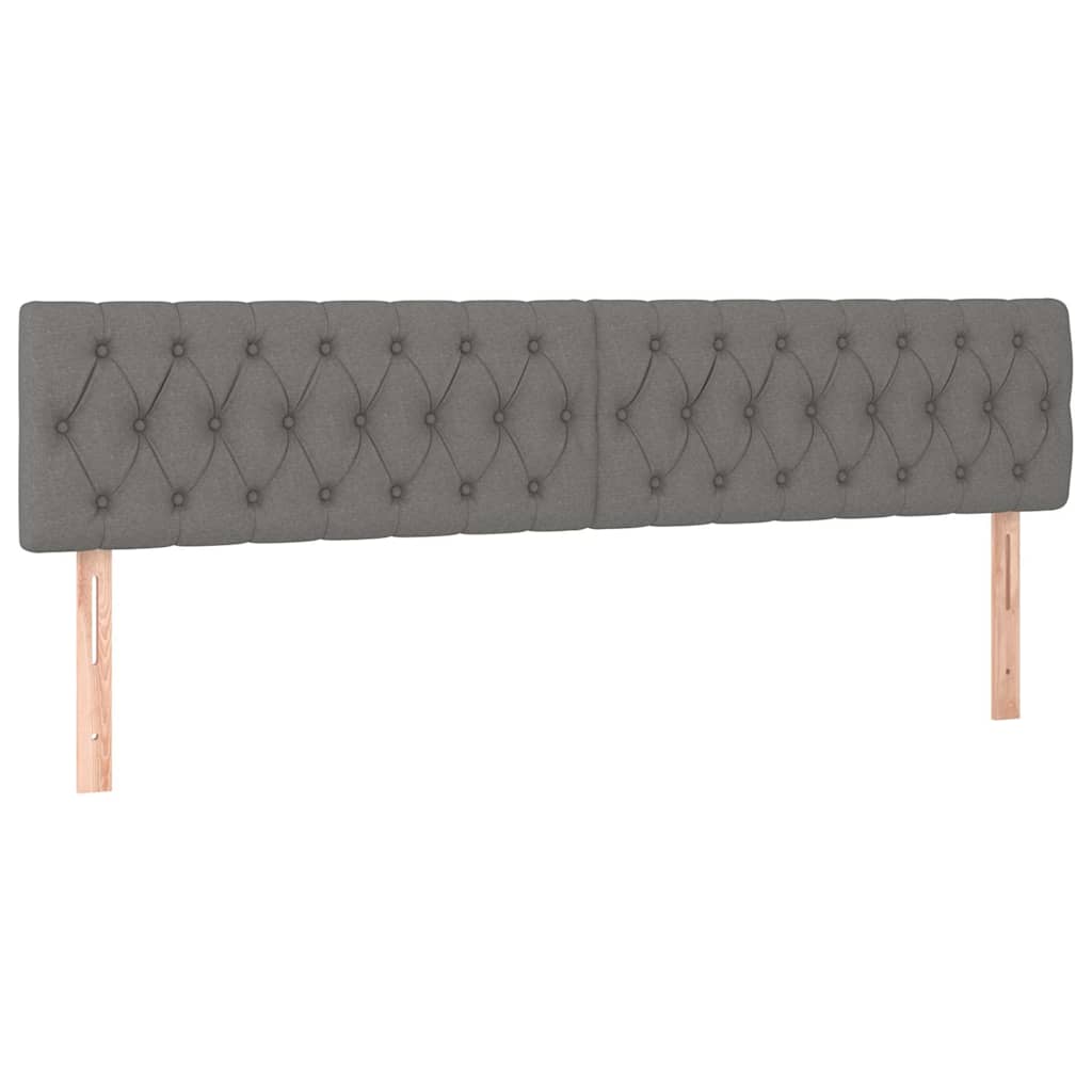 Sötétszürke szövet LED-es fejtámla 180x7x78/88 cm 4