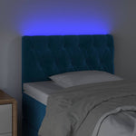 Sötétkék bársony LED-es fejtámla 80 x 7 x 78/88 cm 3