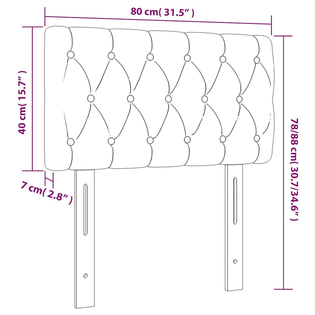 Sötétkék bársony LED-es fejtámla 80 x 7 x 78/88 cm 7