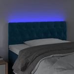 Sötétkék bársony LED-es fejtámla 100 x 7 x 78/88 cm 3