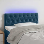 Sötétkék bársony LED-es fejtámla 100 x 7 x 78/88 cm