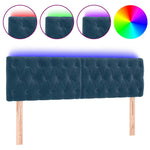 Sötétkék bársony LED-es fejtámla 144 x 7 x 78/88 cm 2