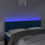 Sötétkék bársony LED-es fejtámla 144 x 7 x 78/88 cm 3