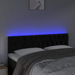 Fekete bársony LED-es fejtámla 160 x 7 x 78/88 cm 3