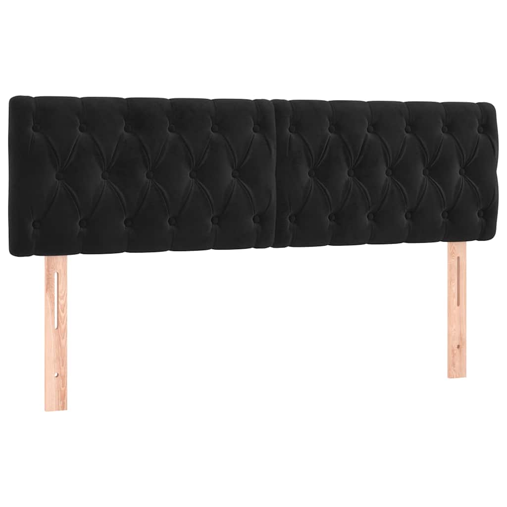 Fekete bársony LED-es fejtámla 160 x 7 x 78/88 cm 4