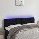 Fekete bársony LED-es fejtámla 160 x 7 x 78/88 cm