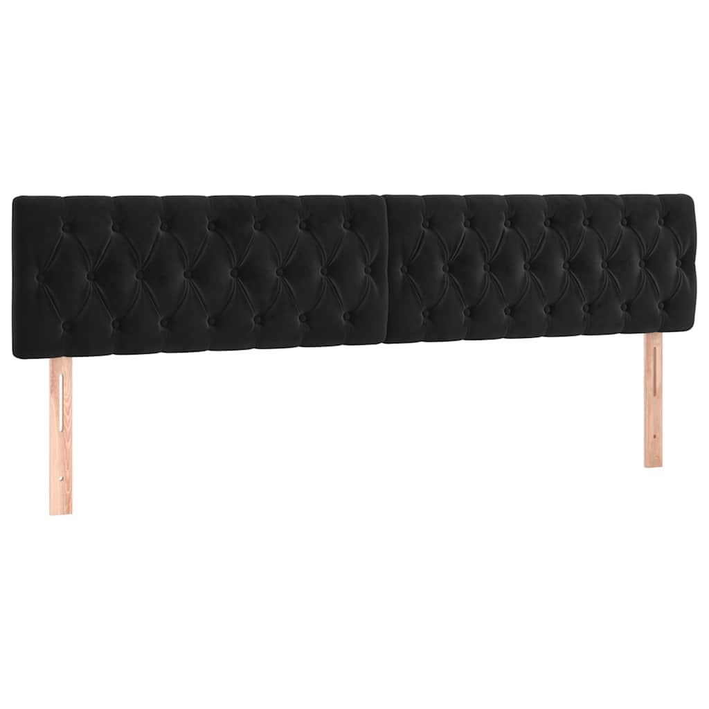 Fekete bársony LED-es fejtámla 180 x 7 x 78/88 cm 4