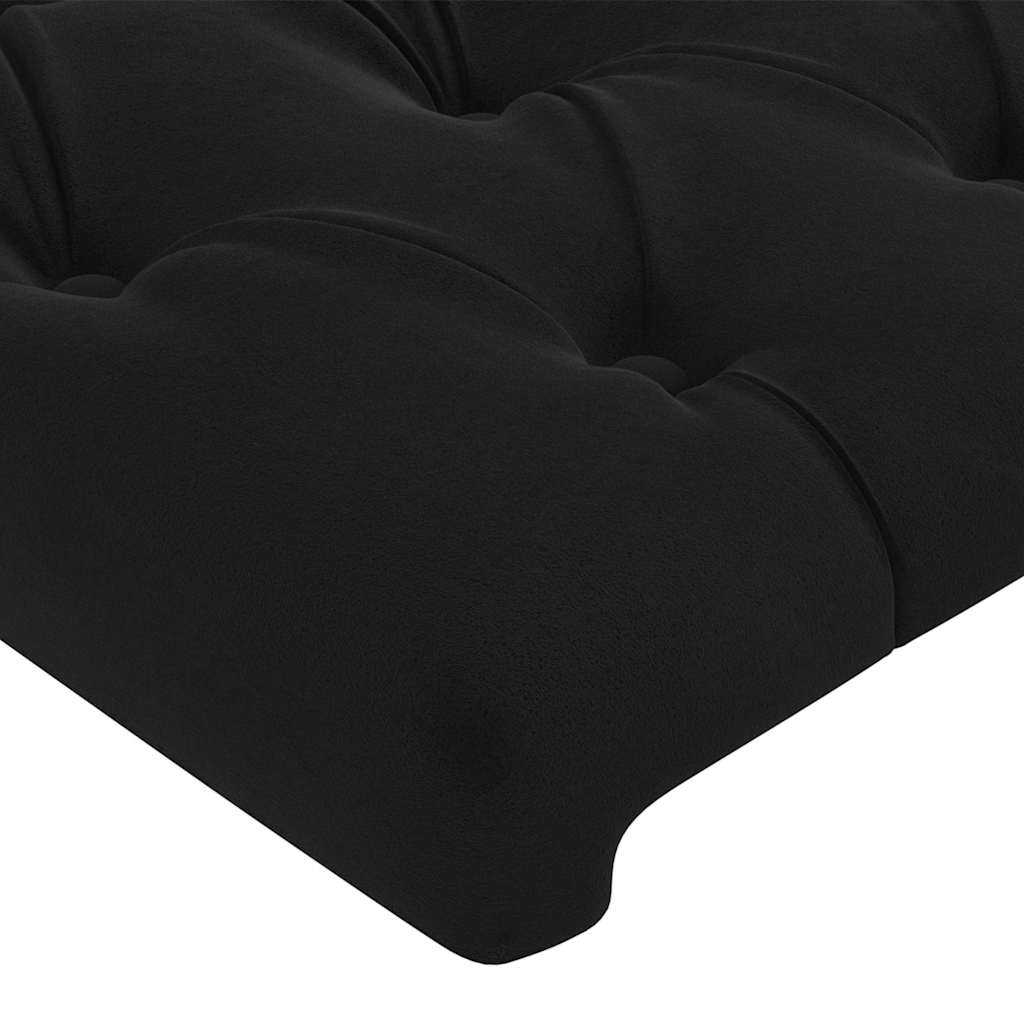 Fekete bársony LED-es fejtámla 180 x 7 x 78/88 cm 5