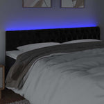 Fekete bársony LED-es fejtámla 200 x 7 x 78/88 cm 3