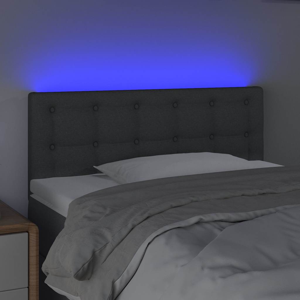 Sötétszürke szövet LED-es fejtámla 80 x 5 x 78/88 cm 3