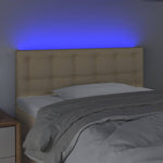 Krémszínű szövet LED-es fejtámla 90x5x78/88 cm 3