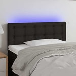 Fekete szövet LED-es fejtámla 100x5x78/88 cm