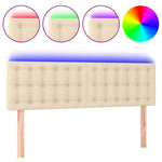 Krémszínű szövet LED-es fejtámla 144x5x78/88 cm 2