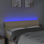 Krémszínű szövet LED-es fejtámla 144x5x78/88 cm 3