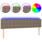Tópszínű szövet LED-es fejtámla 160x5x78/88 cm 2