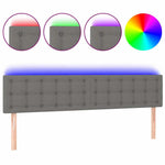 Sötétszürke szövet LED-es fejtámla 180x5x78/88 cm 2