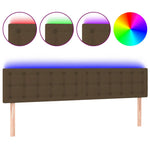 Sötétbarna szövet LED-es fejtámla 180x5x78/88 cm 2