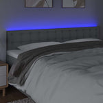 Világosszürke szövet LED-es fejtámla 200x5x78/88 cm 3