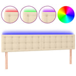 Krémszínű szövet LED-es fejtámla 200x5x78/88 cm 2