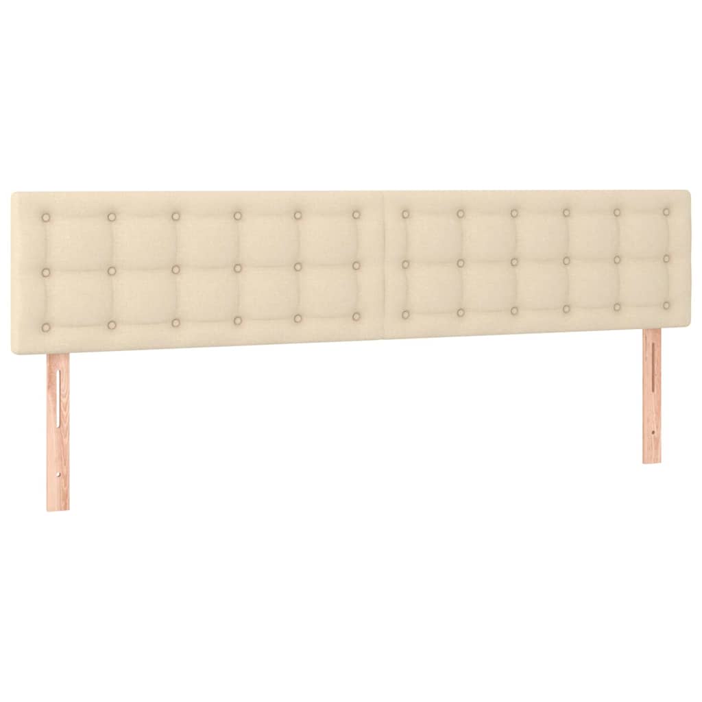Krémszínű szövet LED-es fejtámla 200x5x78/88 cm 4