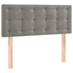 Világosszürke bársony LED-es fejtámla 90x5x78/88 cm 4
