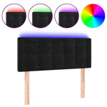 Fekete bársony LED-es fejtámla 90x5x78/88 cm 2