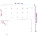 Fekete bársony LED-es fejtámla 90x5x78/88 cm 6