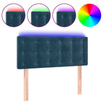 Sötétkék bársony LED-es fejtámla 90x5x78/88 cm 2