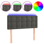 Sötétszürke bársony LED-es fejtámla 100x5x78/88 cm 2