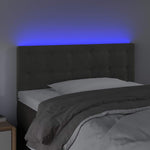 Sötétszürke bársony LED-es fejtámla 100x5x78/88 cm 3