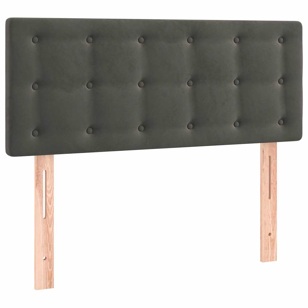 Sötétszürke bársony LED-es fejtámla 100x5x78/88 cm 4