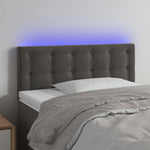 Sötétszürke bársony LED-es fejtámla 100x5x78/88 cm