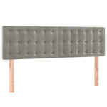 Világosszürke bársony LED-es fejtámla 144x5x78/88 cm 4