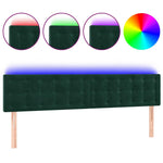 Sötétzöld bársony LED-es fejtámla 160x5x78/88 cm 2