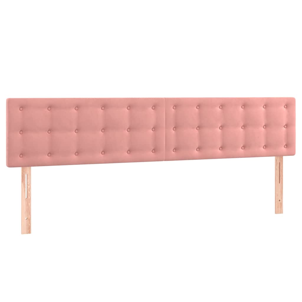 Rózsaszín bársony LED-es fejtámla 160x5x78/88 cm 4
