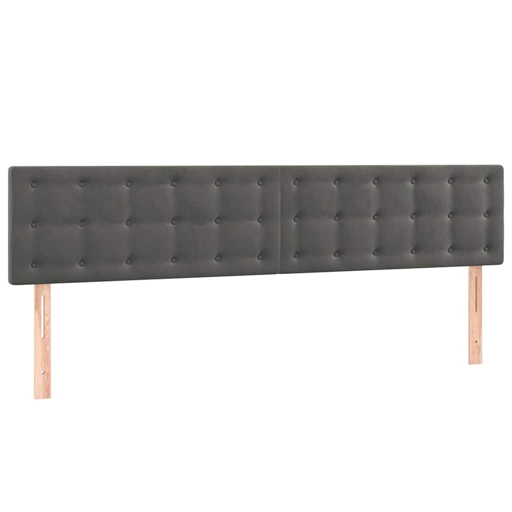Sötétszürke bársony LED-es fejtámla 200x5x78/88 cm 4