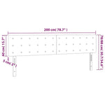 Sötétszürke bársony LED-es fejtámla 200x5x78/88 cm 6