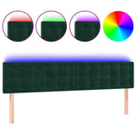 Sötétzöld bársony LED-es fejtámla 200x5x78/88 cm 2